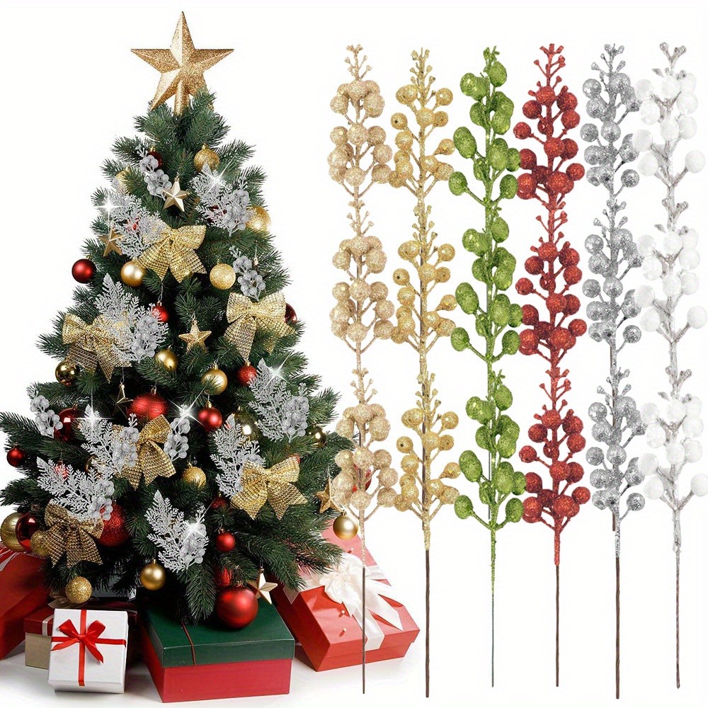 Home Improvement News - Bouquet de baies artificielles, 10 pièces,