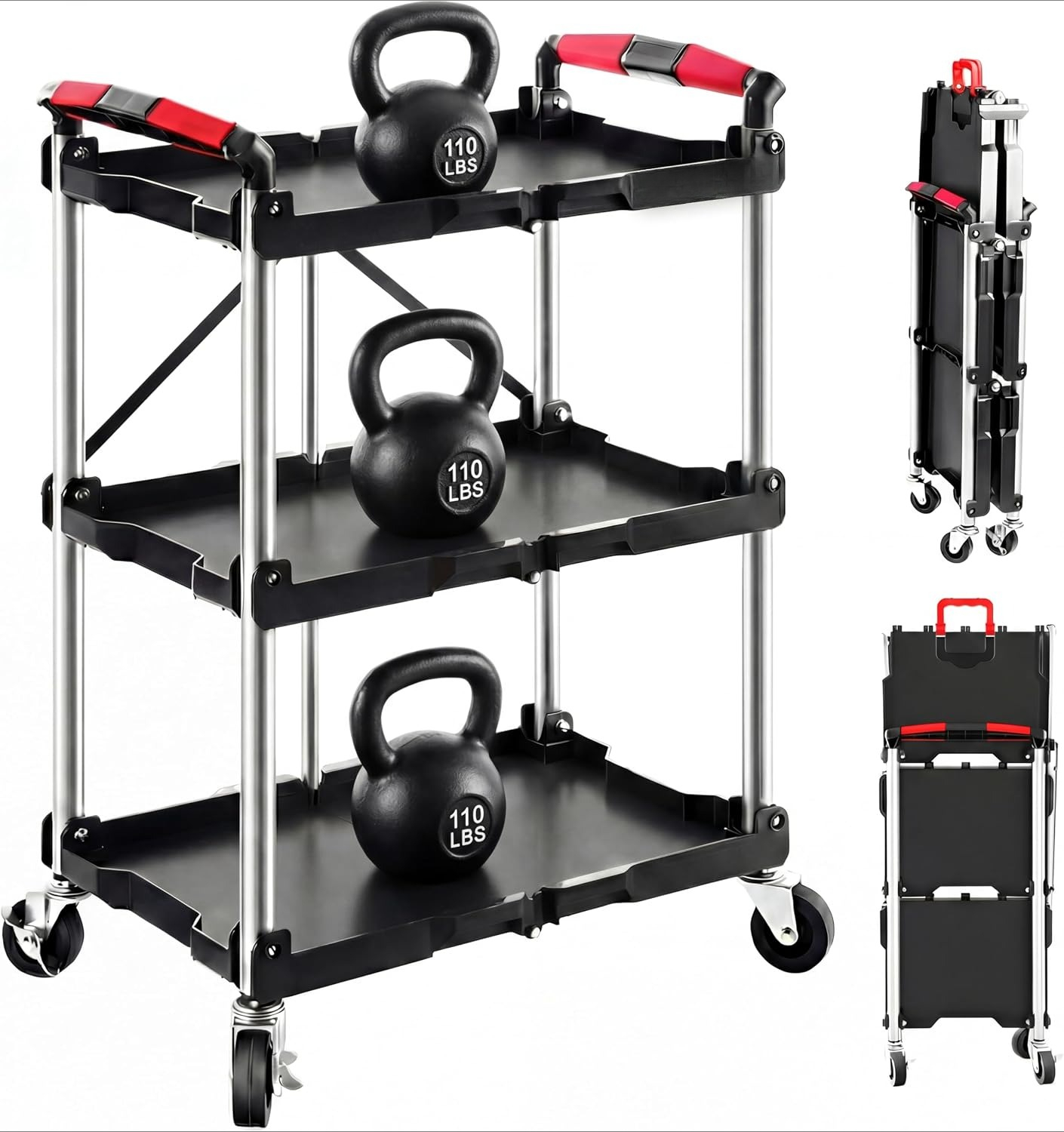 Home Improvement Help - Chariot de service pliable à 3